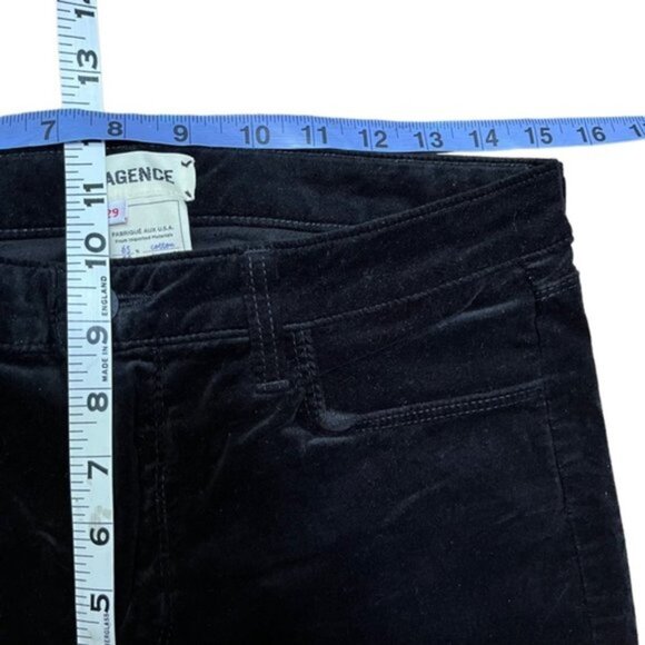 L'Agence Margot‎ Velvet Mid-Rise  Skinny Jean in Black Women Size 29 - Picture 5 of 8